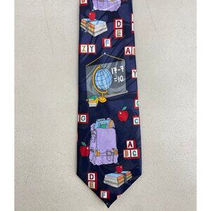 Vintage School Tie 1980s Student/Teacher Backpack Learning Embossed Necktie